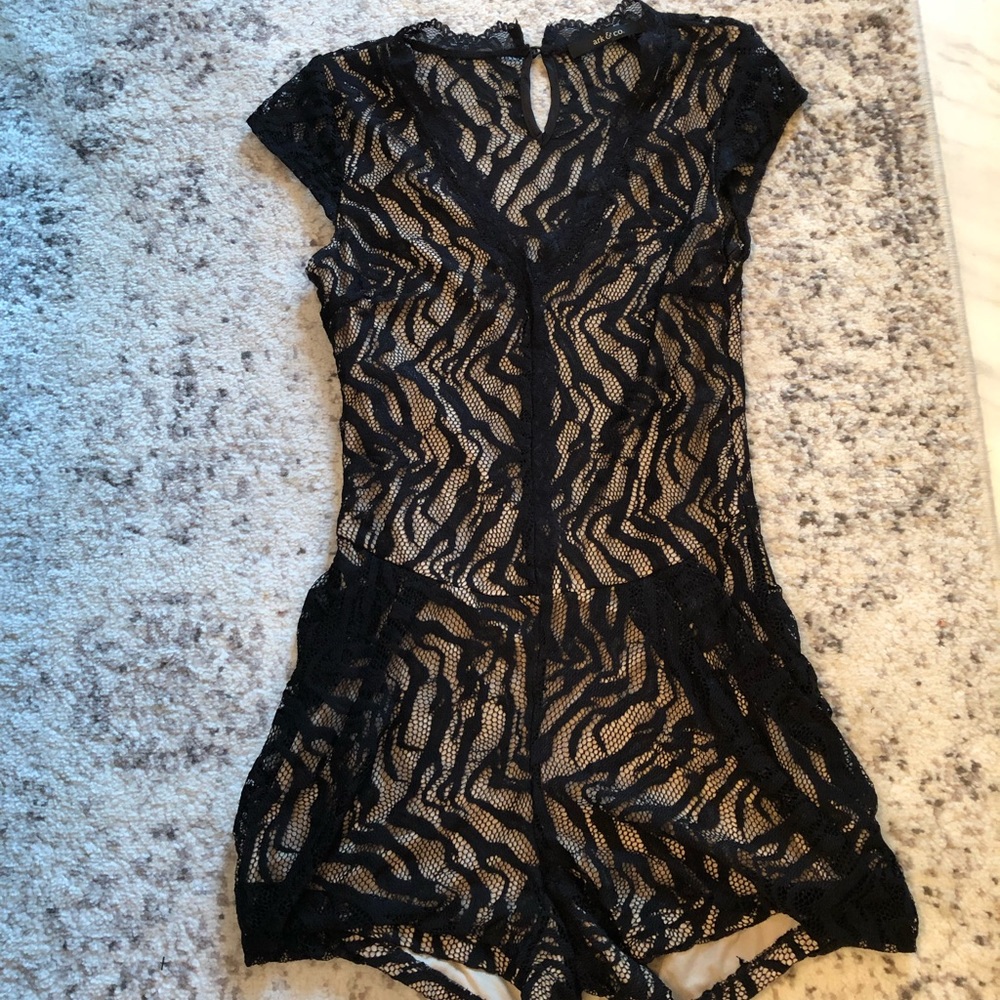 Black lace romper